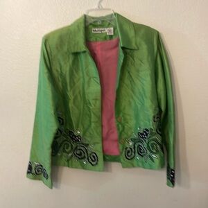 Green Silk Jacket Sz M